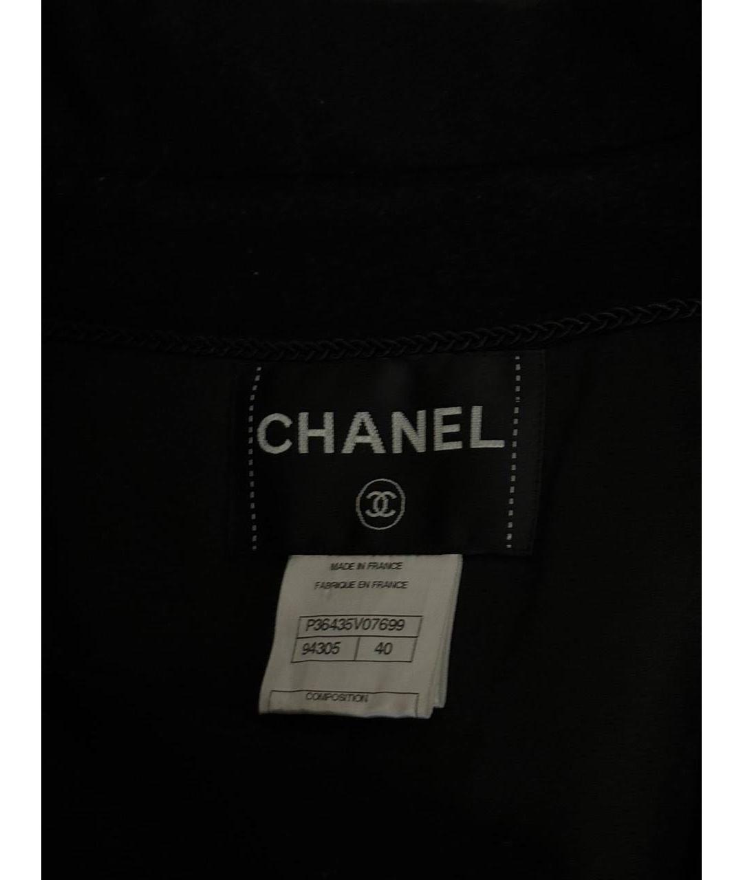 CHANEL Черное шерстяное пальто, фото 3