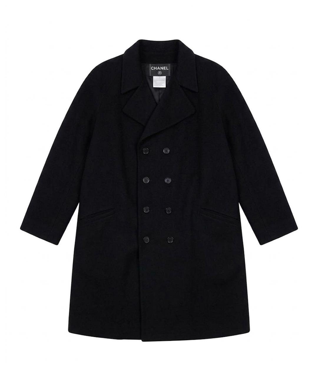 CHANEL Черное шерстяное пальто, фото 1