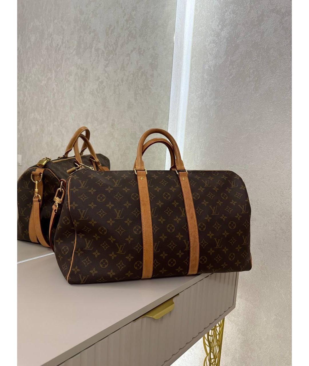 LOUIS VUITTON Коричневая дорожная/спортивная сумка, фото 8
