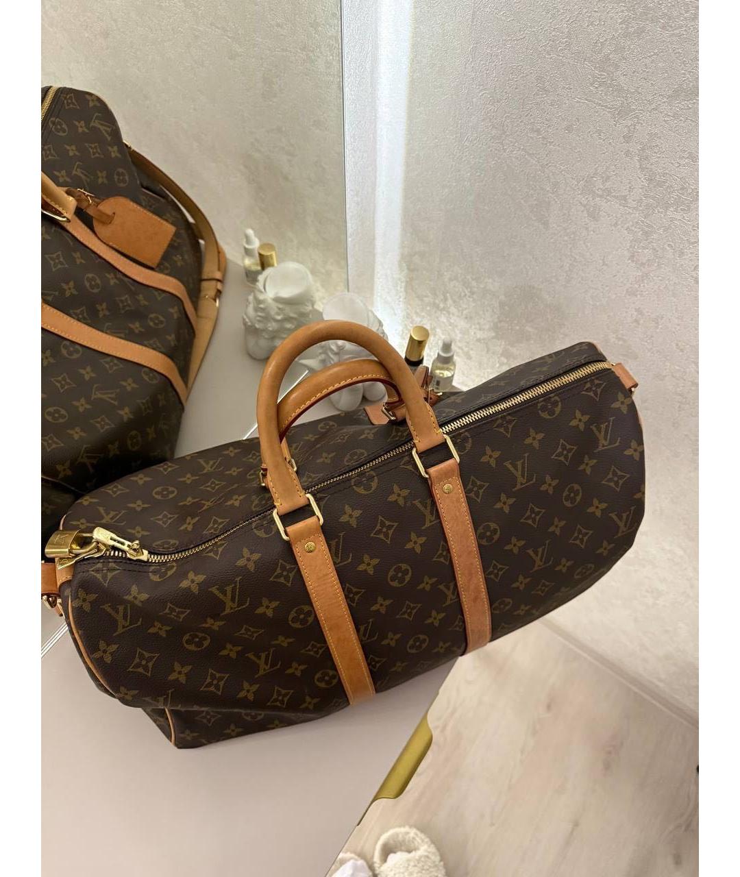LOUIS VUITTON Коричневая дорожная/спортивная сумка, фото 7