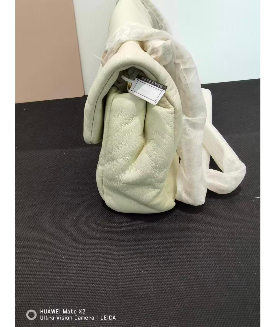 SAINT LAURENT Белая кожаная сумка через плечо, фото 5