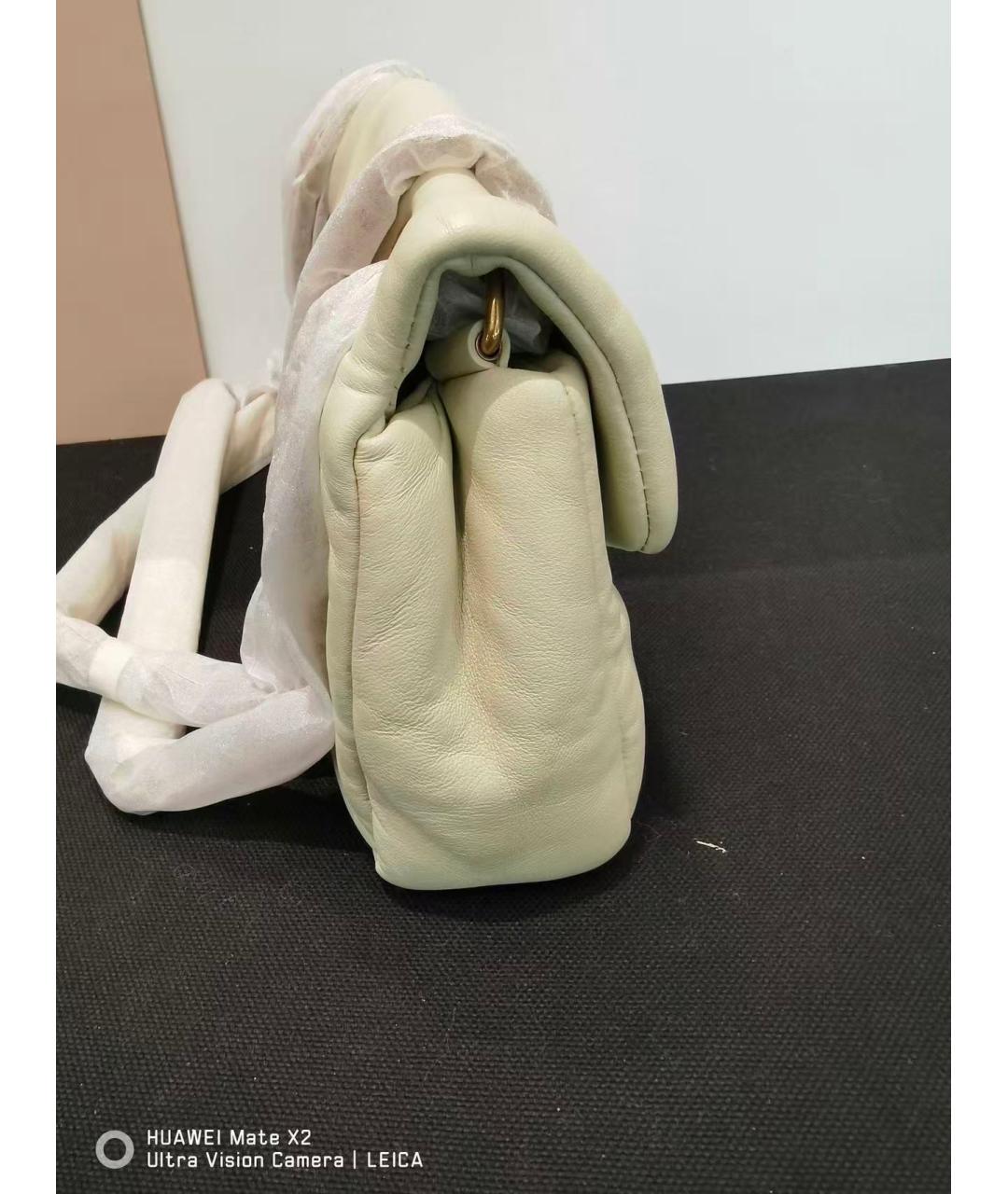 SAINT LAURENT Белая кожаная сумка через плечо, фото 3