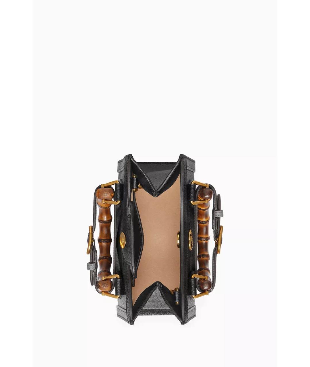 GUCCI Черная кожаная сумка с короткими ручками, фото 4