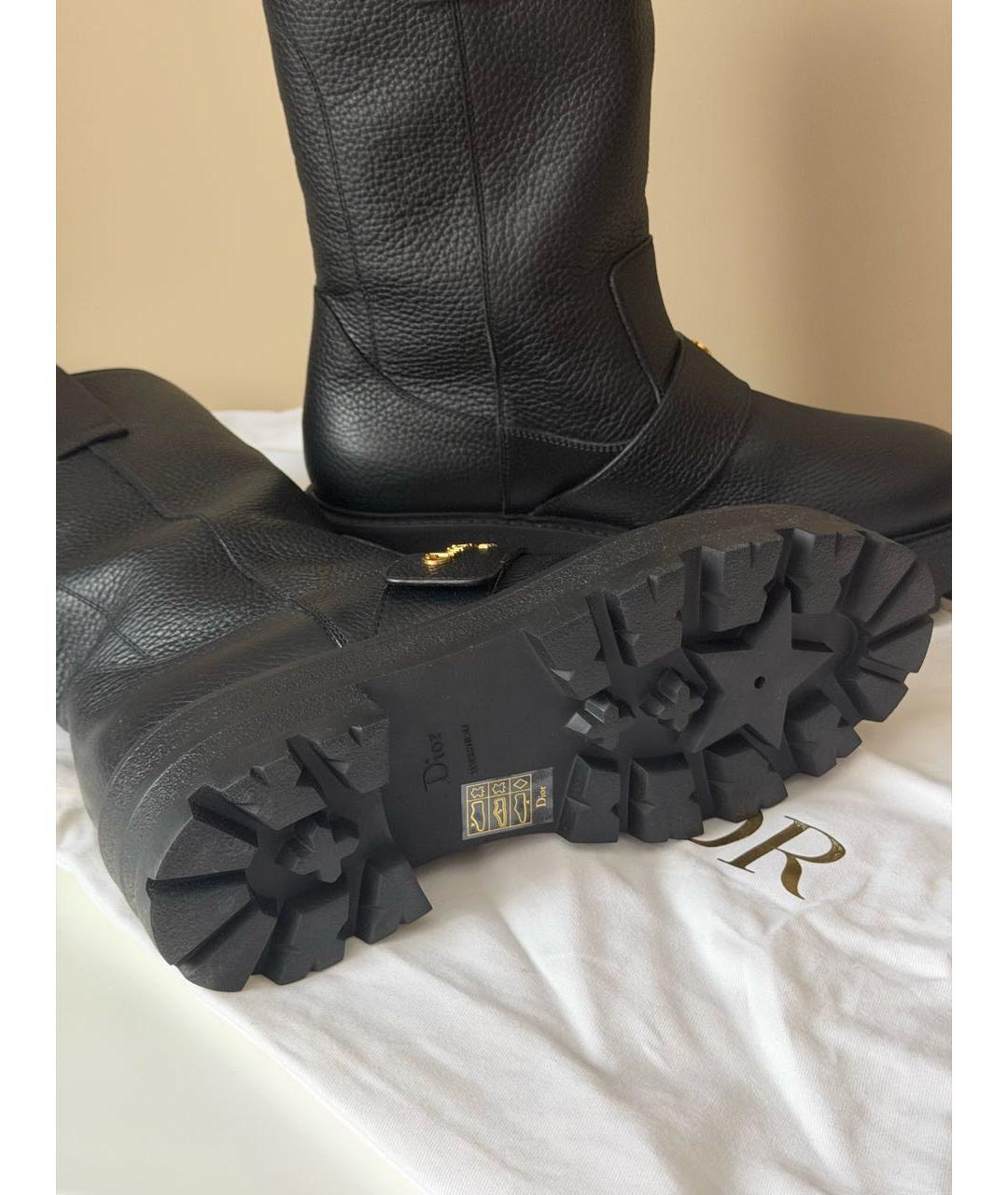 CHRISTIAN DIOR Черные кожаные сапоги, фото 4
