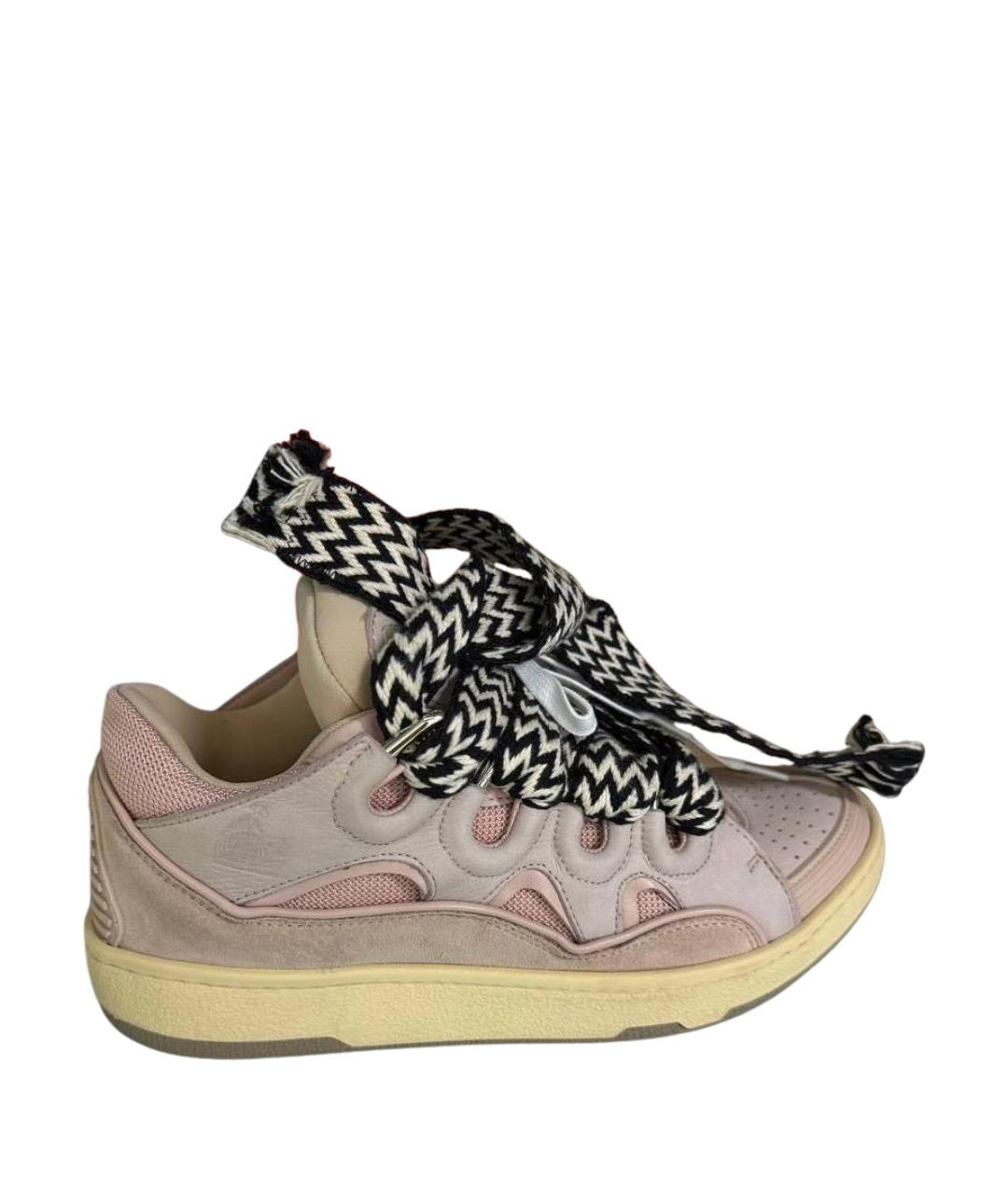 LANVIN Розовые замшевые кроссовки, фото 1