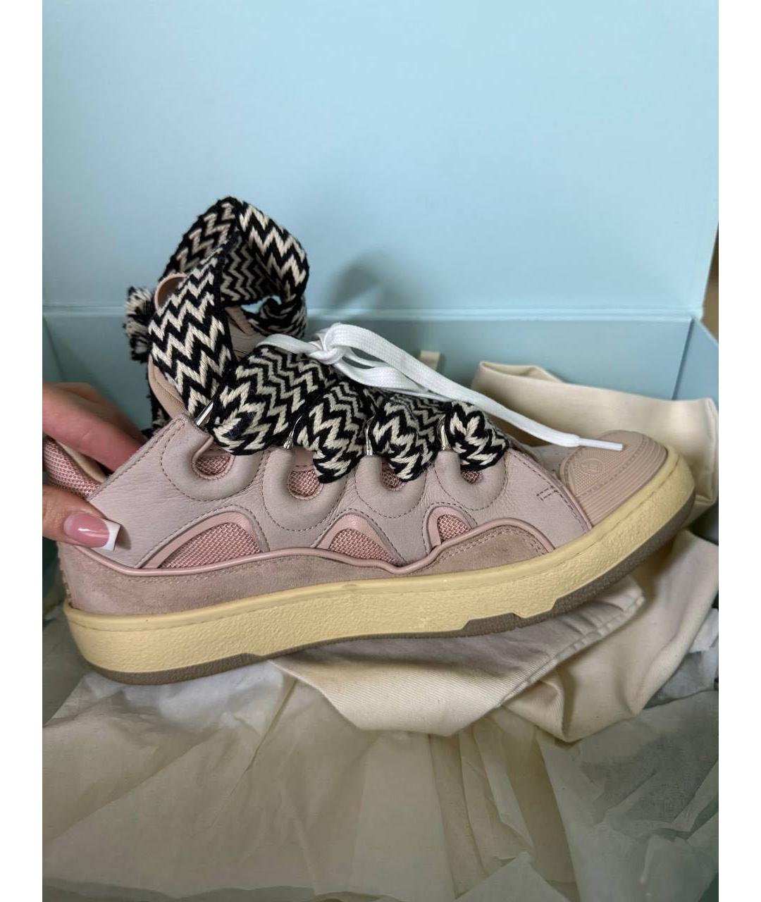 LANVIN Розовые замшевые кроссовки, фото 3