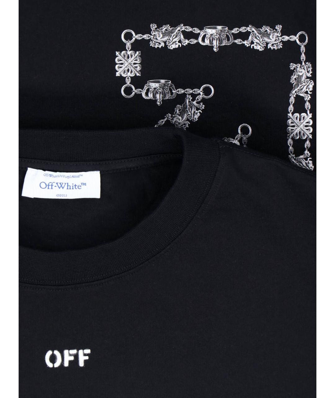 OFF-WHITE Черная хлопковая футболка, фото 3