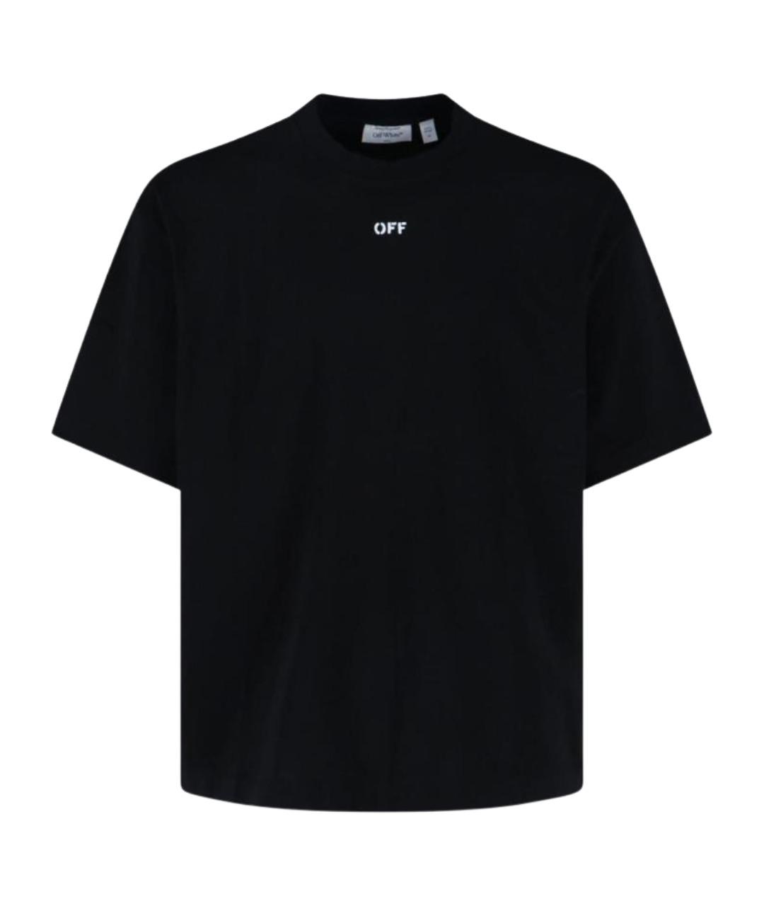OFF-WHITE Черная хлопковая футболка, фото 1