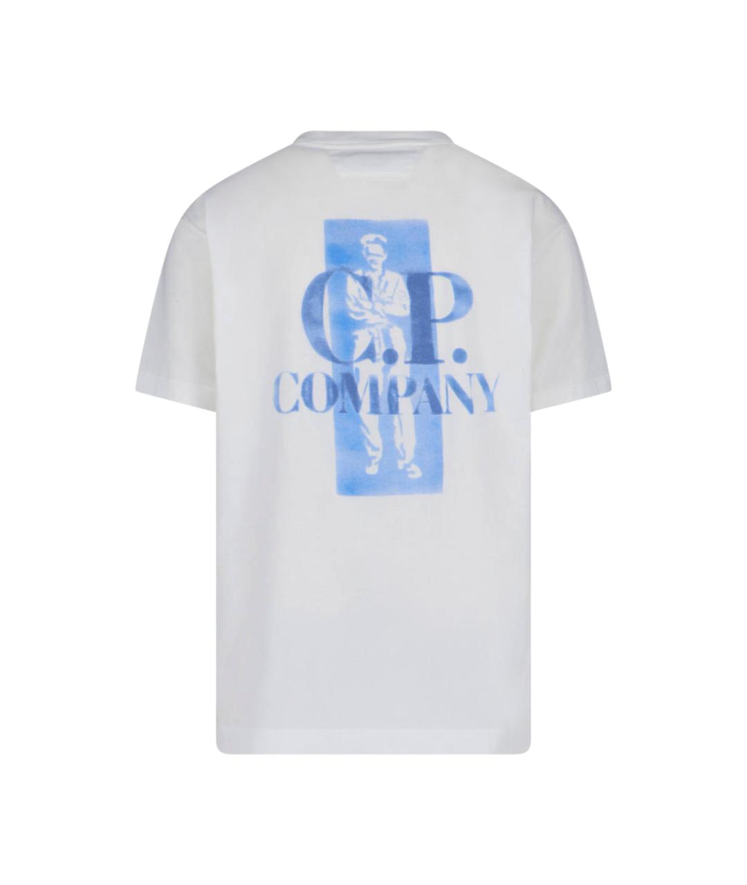 CP COMPANY Белая хлопковая футболка, фото 2