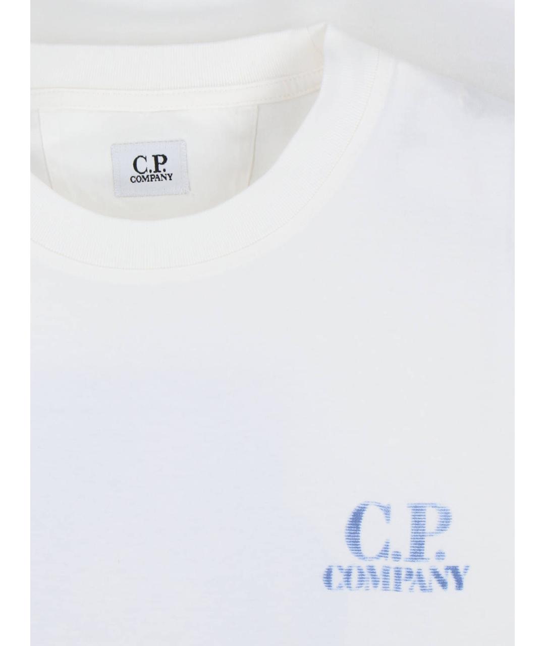 CP COMPANY Белая хлопковая футболка, фото 3