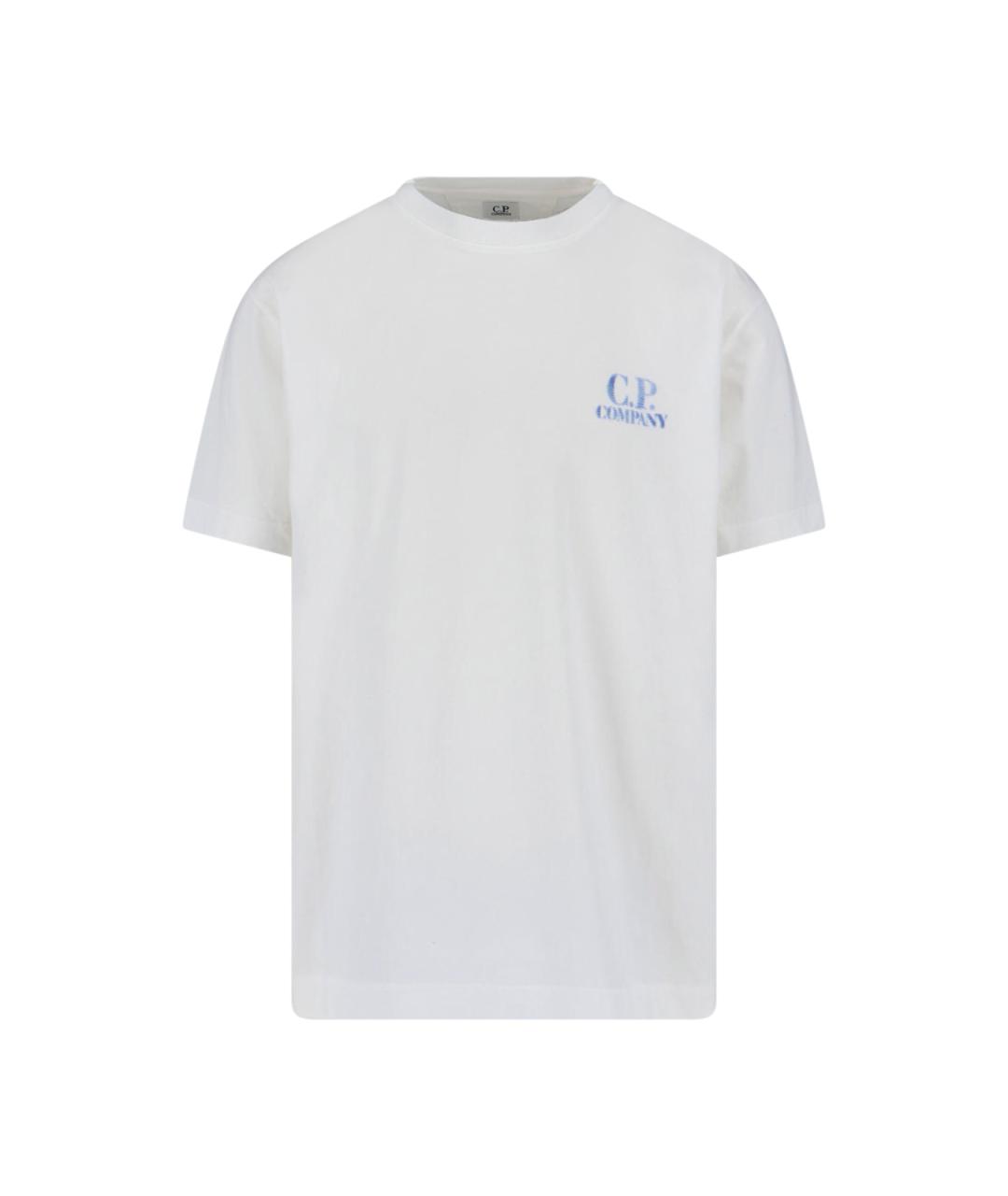 CP COMPANY Белая хлопковая футболка, фото 1