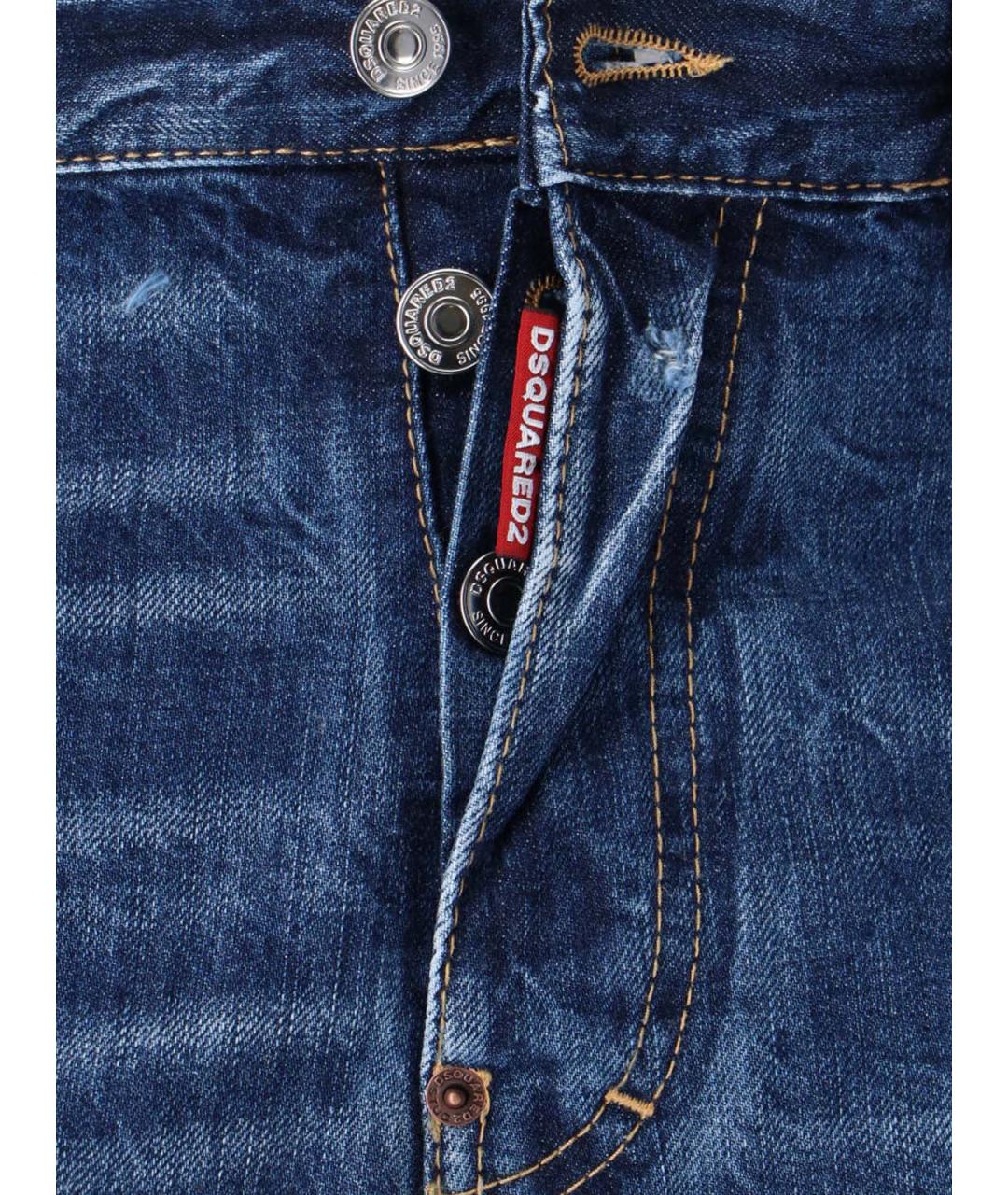 DSQUARED2 Синие хлопковые прямые джинсы, фото 5