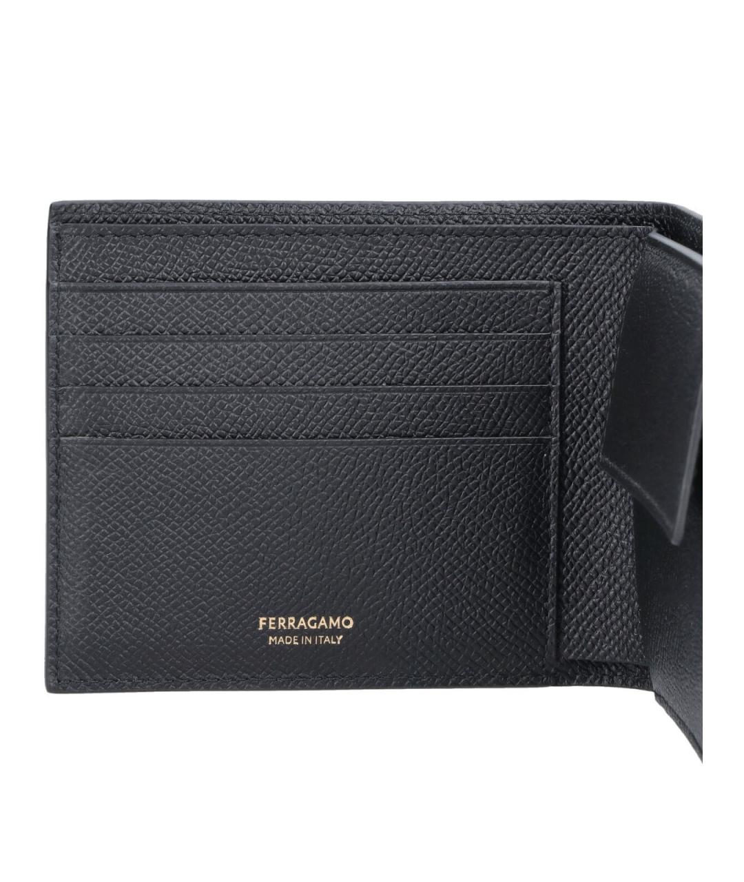 FERRAGAMO Черный кожаный кошелек, фото 5