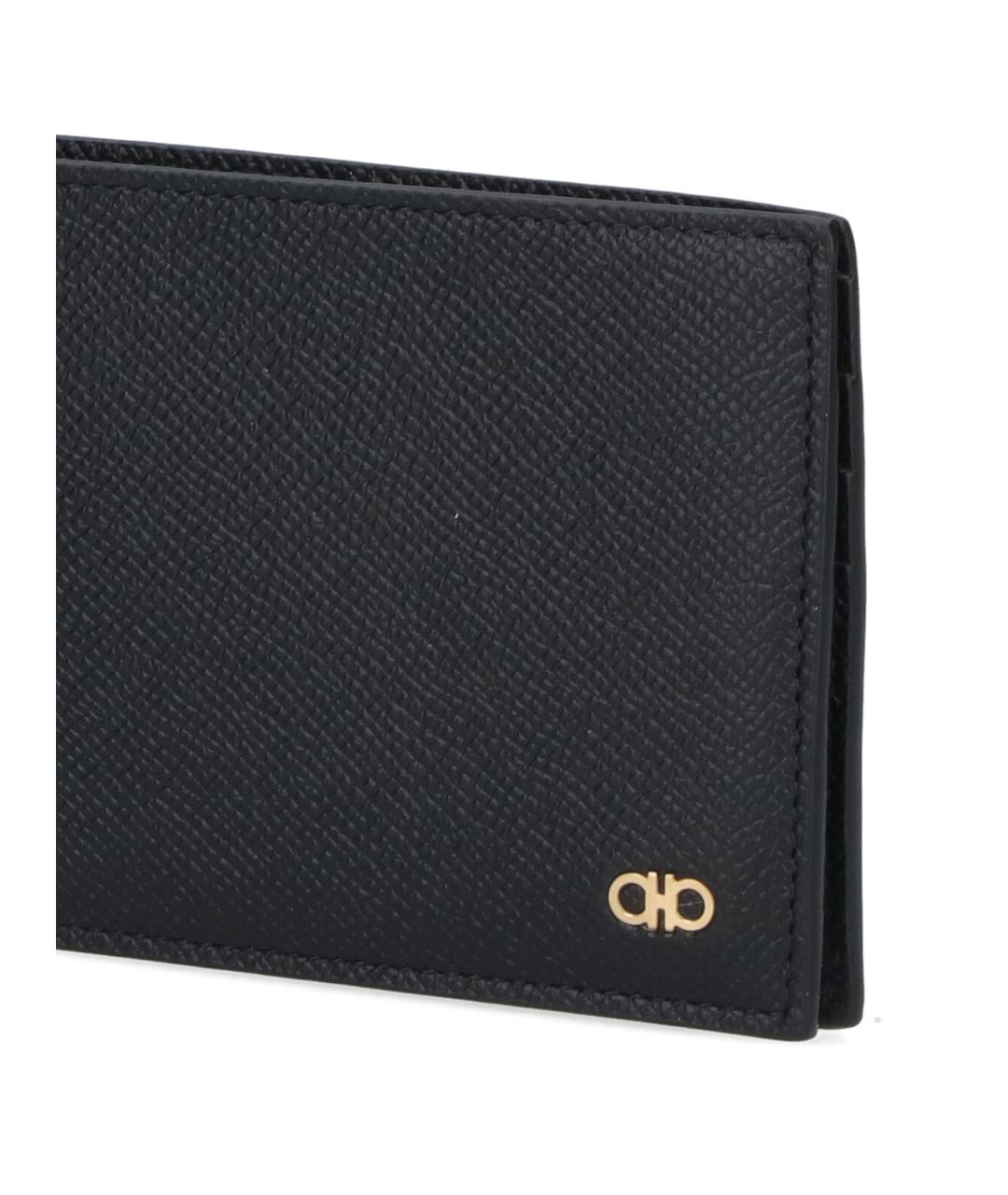 FERRAGAMO Черный кожаный кошелек, фото 5