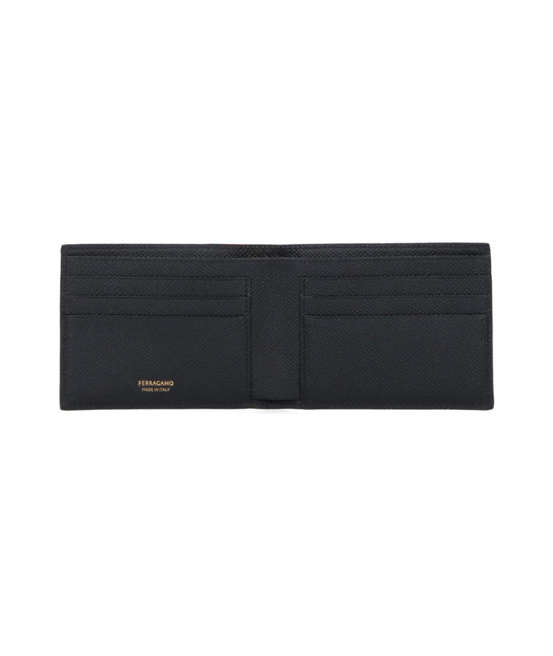 FERRAGAMO Черный кожаный кошелек, фото 2
