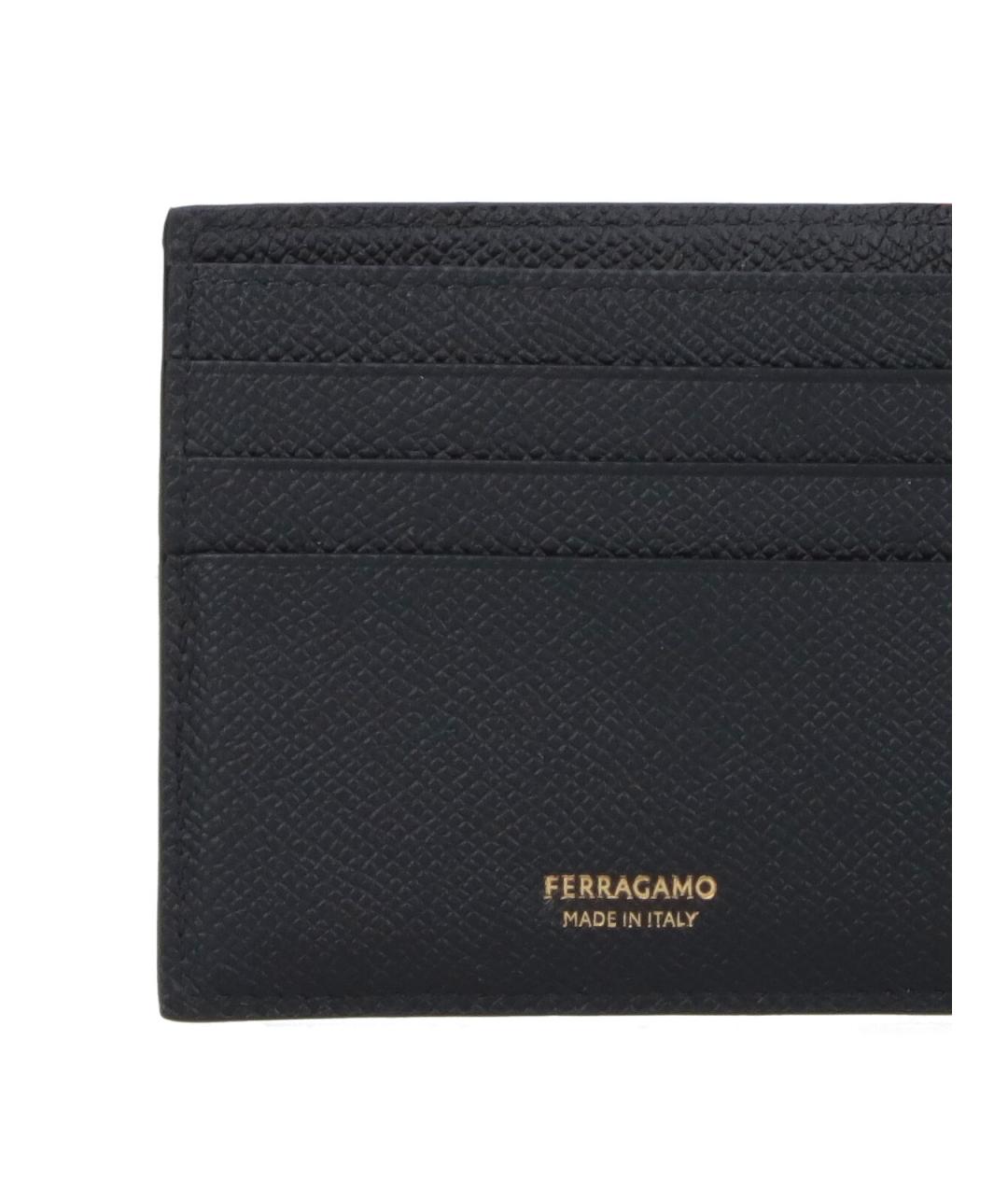 FERRAGAMO Черный кожаный кошелек, фото 4