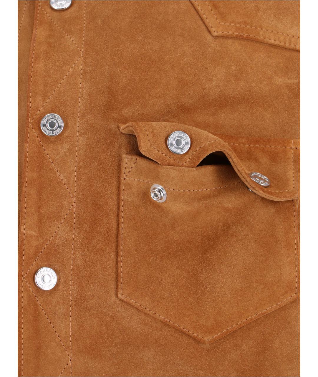 DSQUARED2 Коричневая замшевая куртка, фото 4