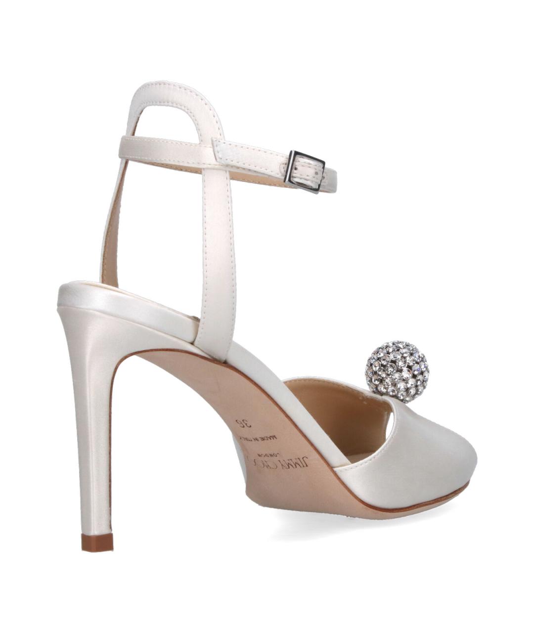 JIMMY CHOO Белые кожаные босоножки, фото 4