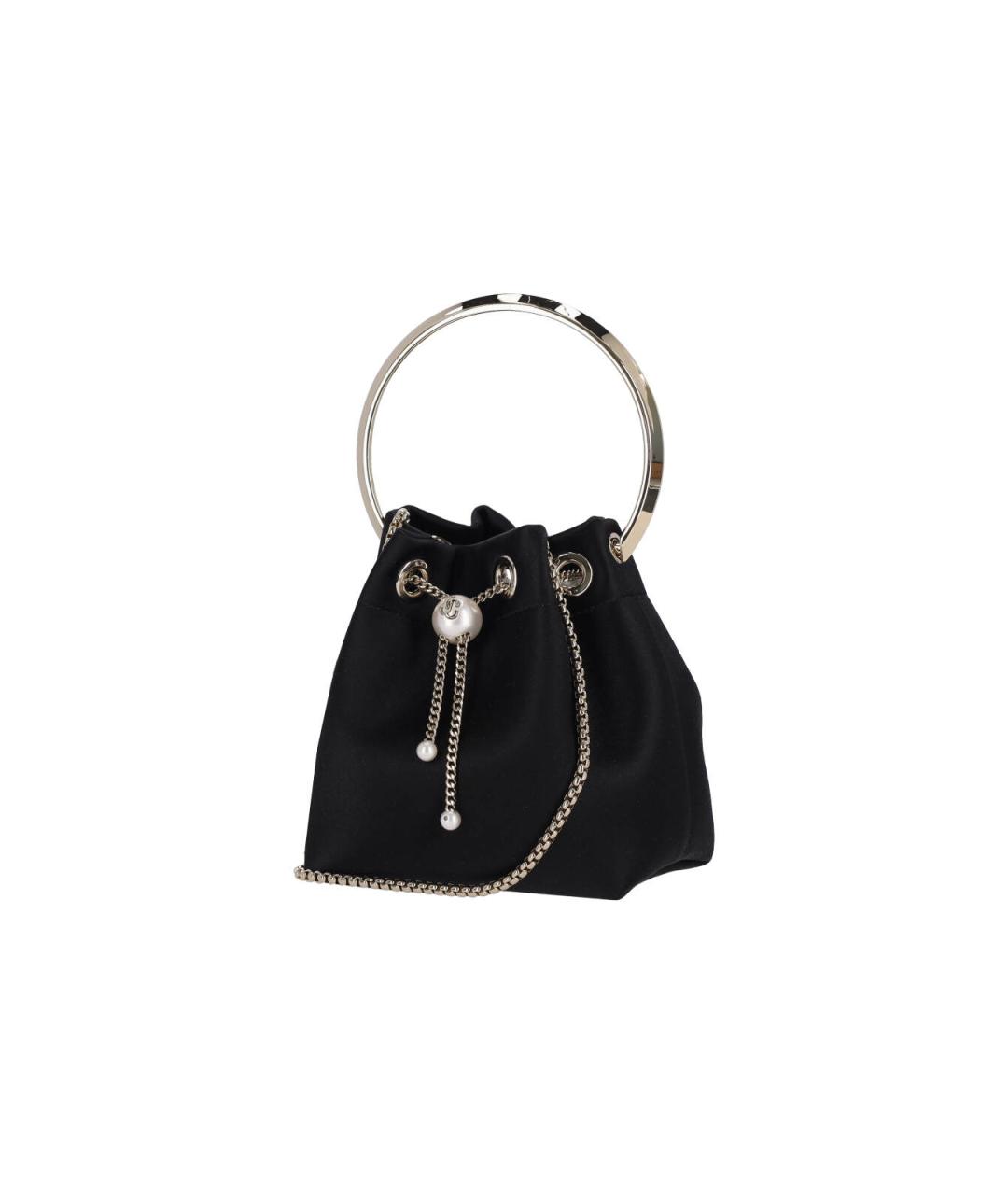 JIMMY CHOO Черная тканевая сумка с короткими ручками, фото 2