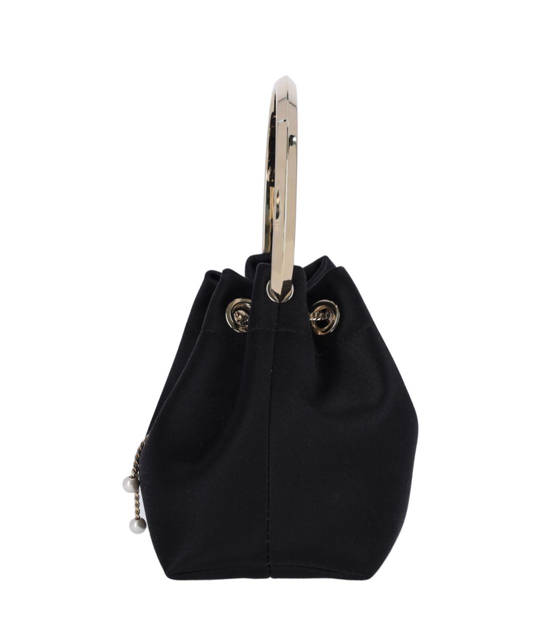 JIMMY CHOO Черная тканевая сумка с короткими ручками, фото 5