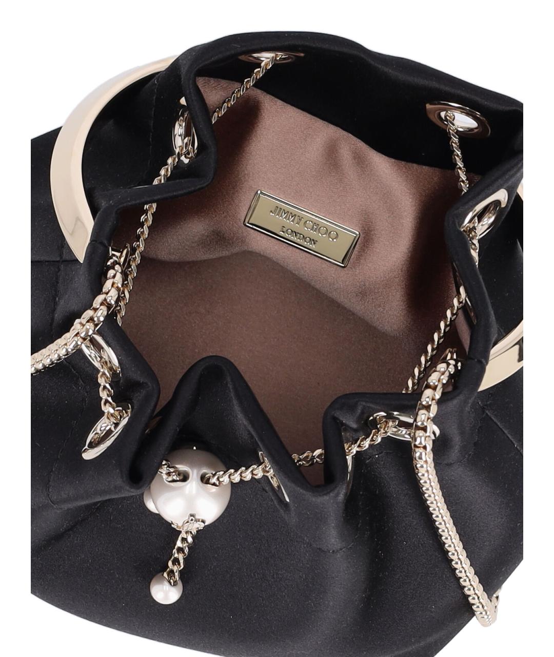 JIMMY CHOO Черная тканевая сумка с короткими ручками, фото 4