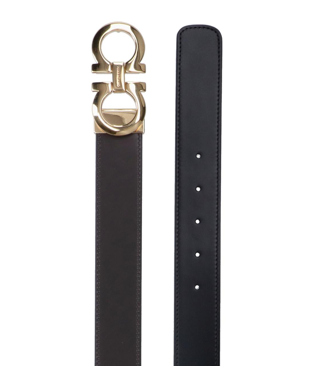 FERRAGAMO Черный кожаный ремень, фото 2