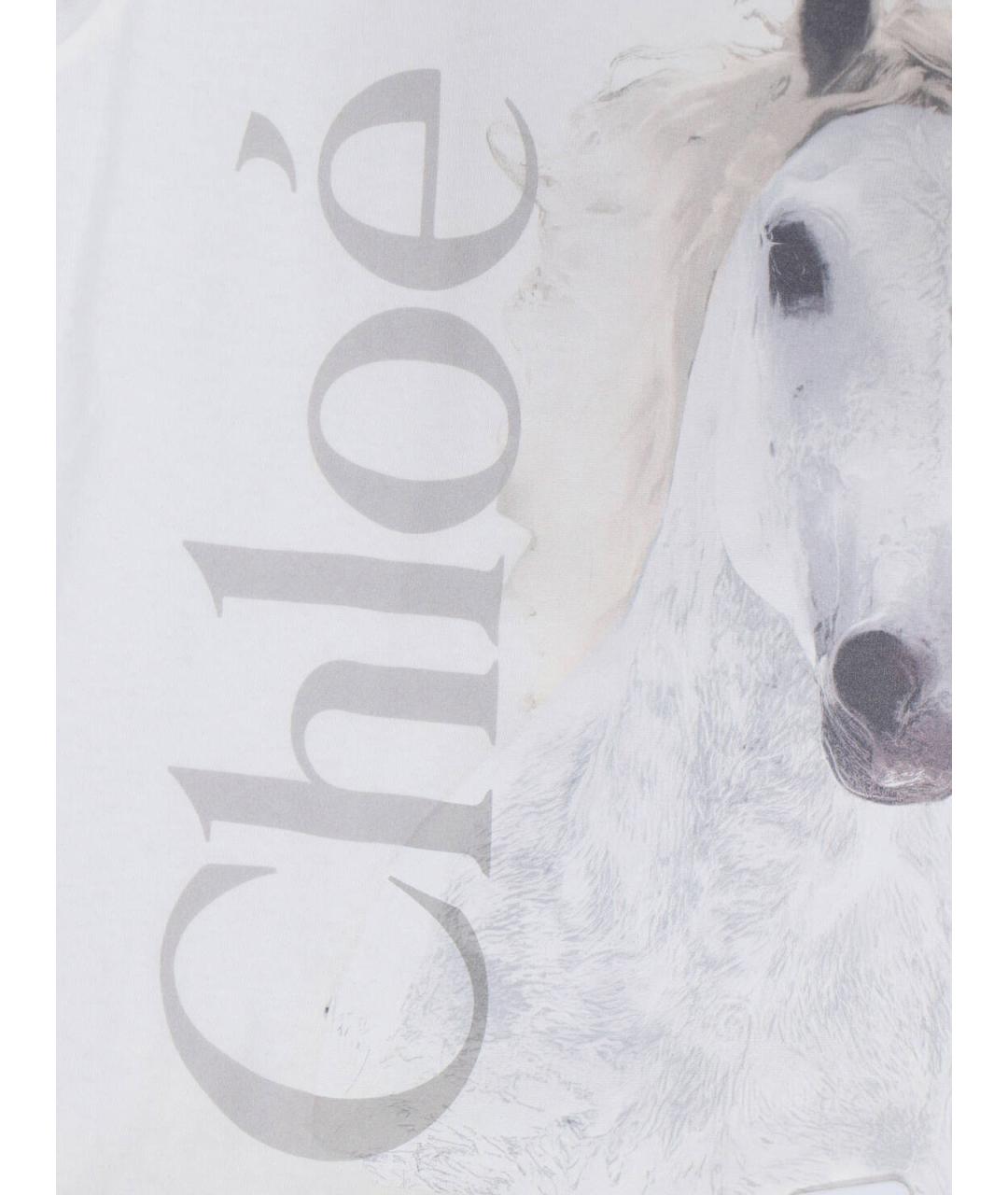 CHLOE Белая хлопковая футболка, фото 3