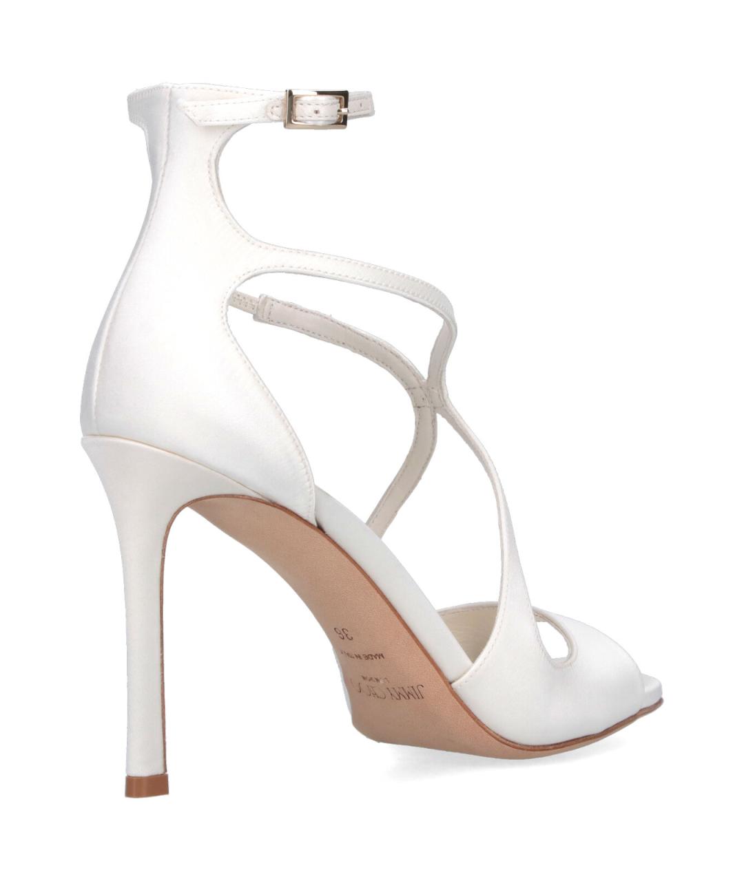 JIMMY CHOO Белые кожаные босоножки, фото 4