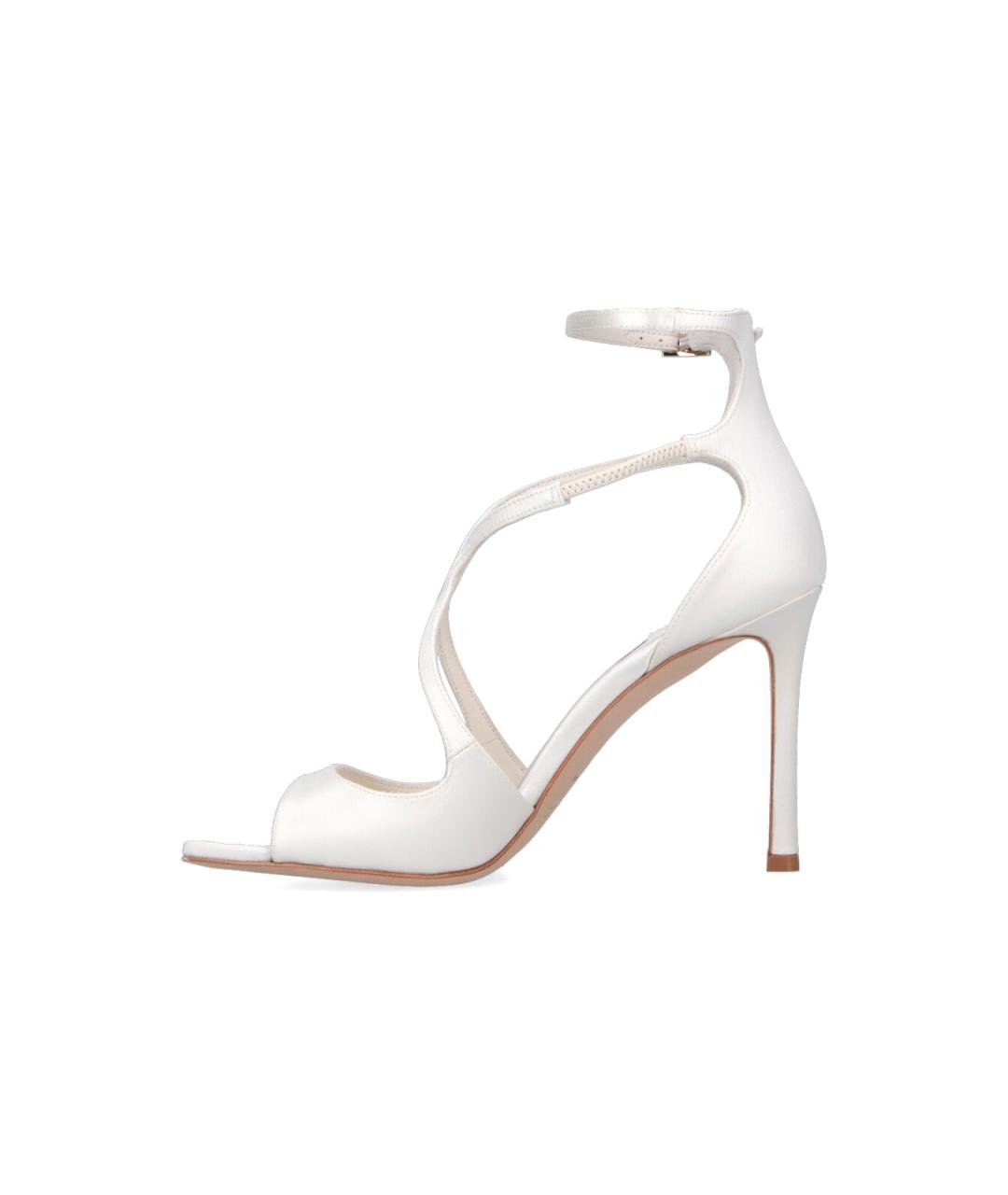 JIMMY CHOO Белые кожаные босоножки, фото 3