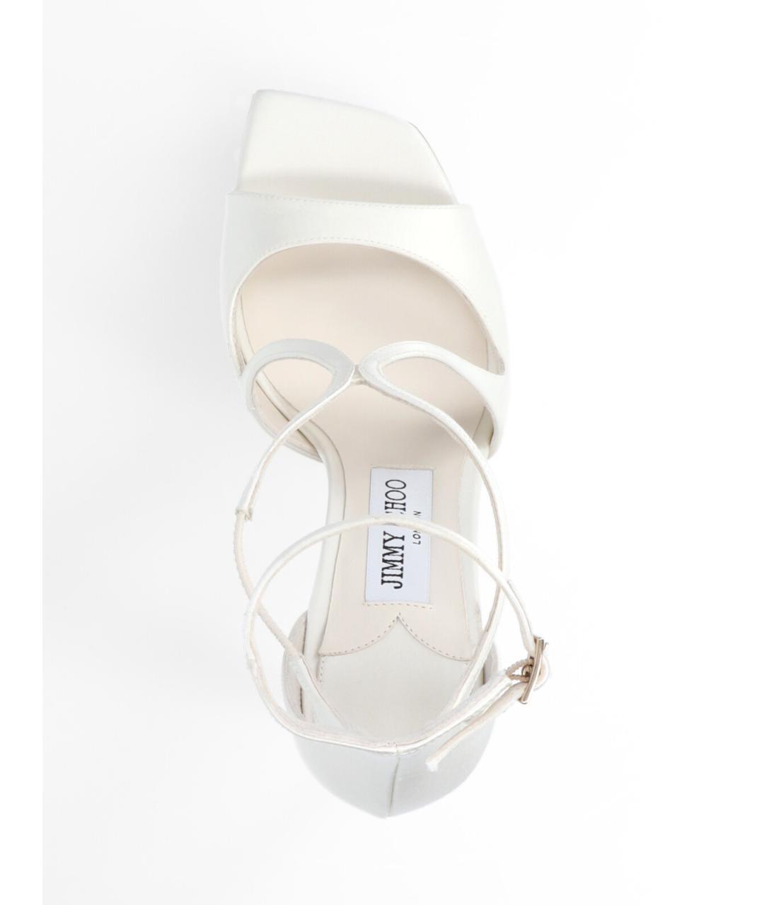 JIMMY CHOO Белые кожаные босоножки, фото 5