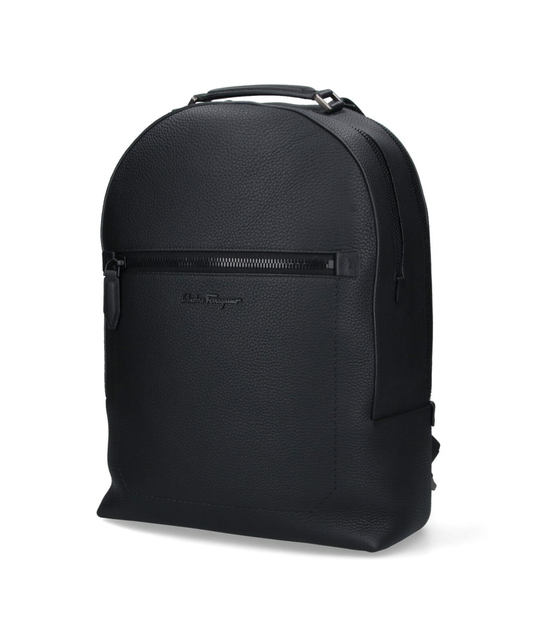 FERRAGAMO Черный кожаный рюкзак, фото 2