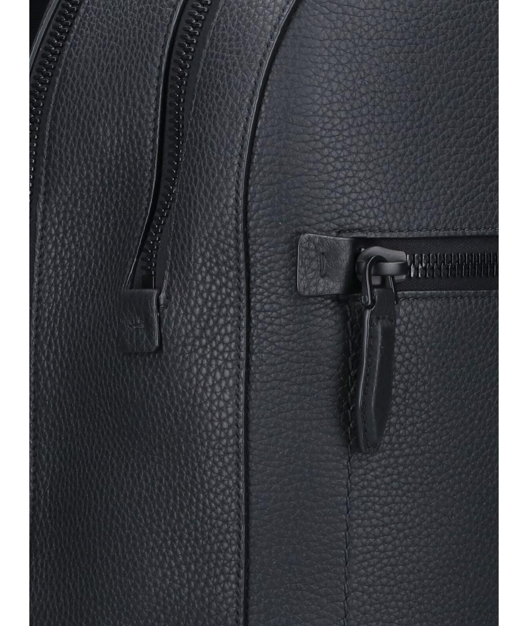 FERRAGAMO Черный кожаный рюкзак, фото 4