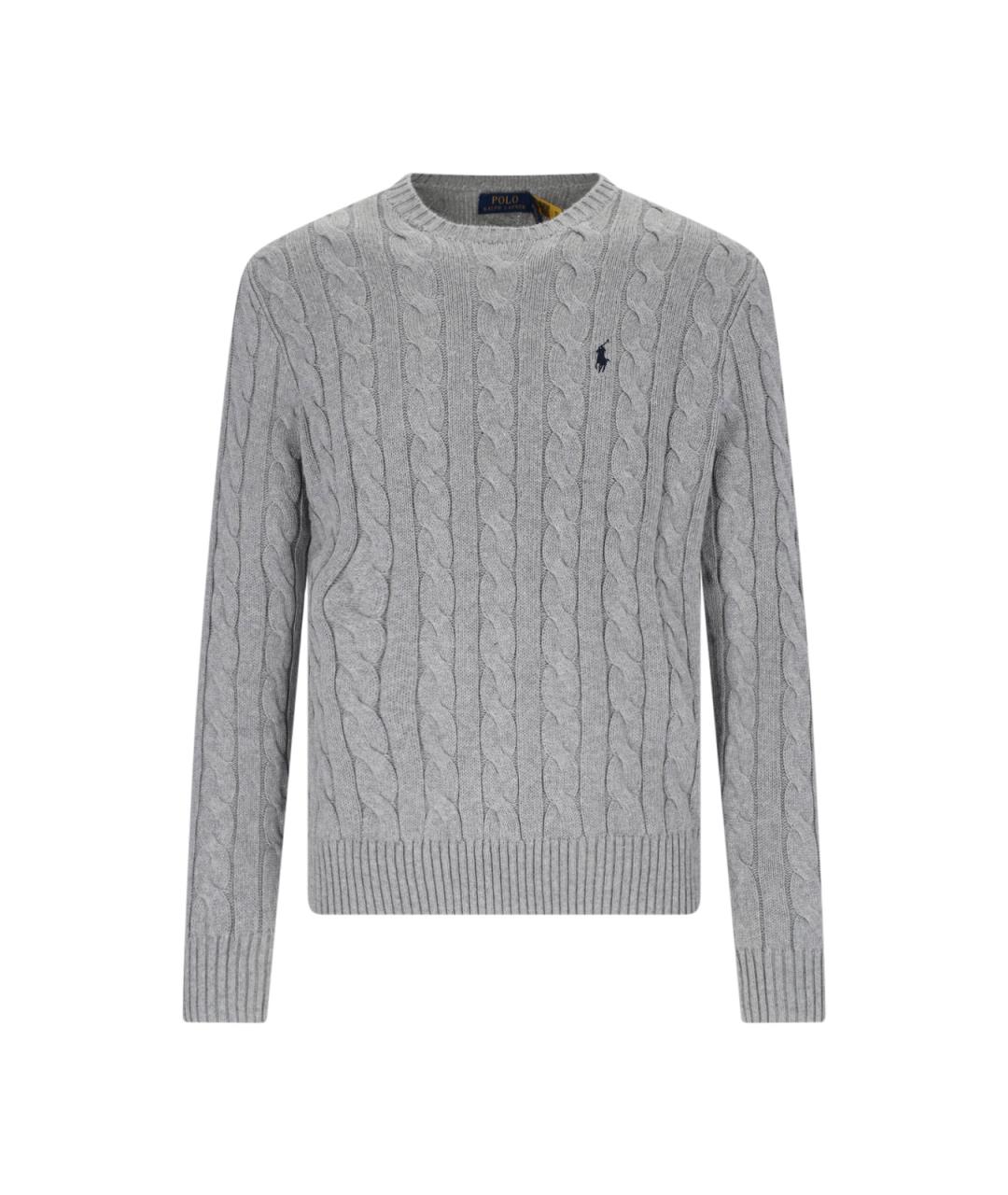 POLO RALPH LAUREN Серый хлопковый джемпер / свитер, фото 1