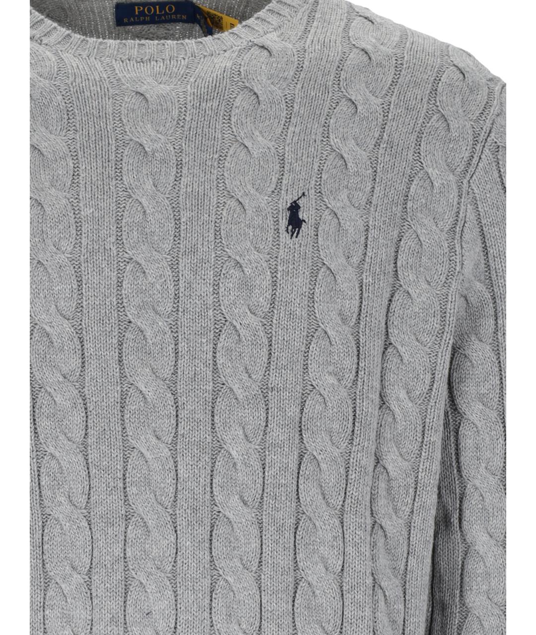 POLO RALPH LAUREN Серый хлопковый джемпер / свитер, фото 3