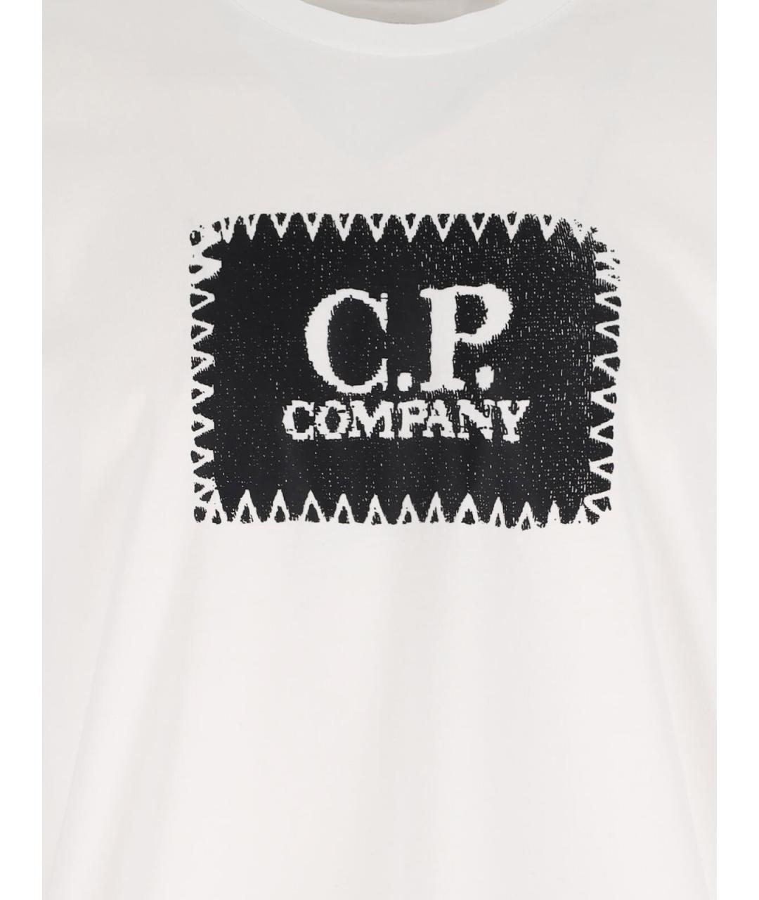 CP COMPANY Белая хлопковая футболка, фото 3