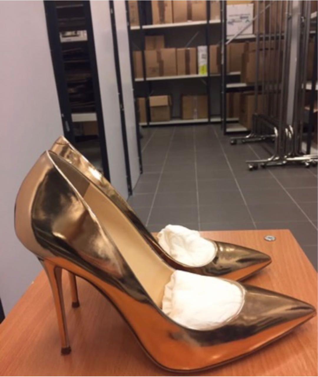 GIUSEPPE ZANOTTI DESIGN Золотые кожаные туфли, фото 4