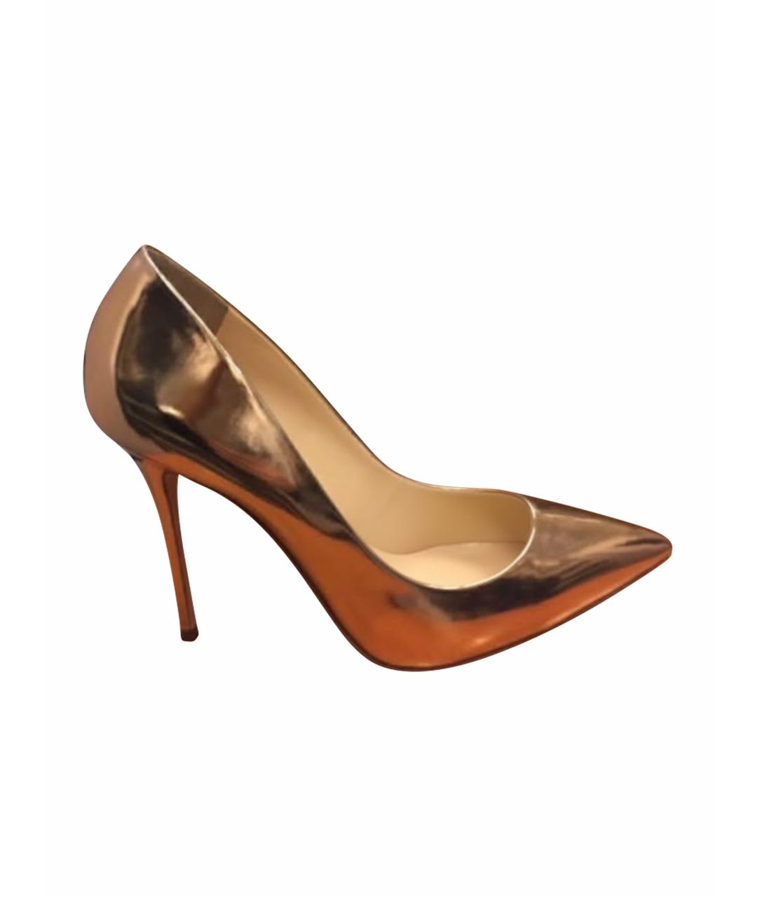 GIUSEPPE ZANOTTI DESIGN Золотые кожаные туфли, фото 1