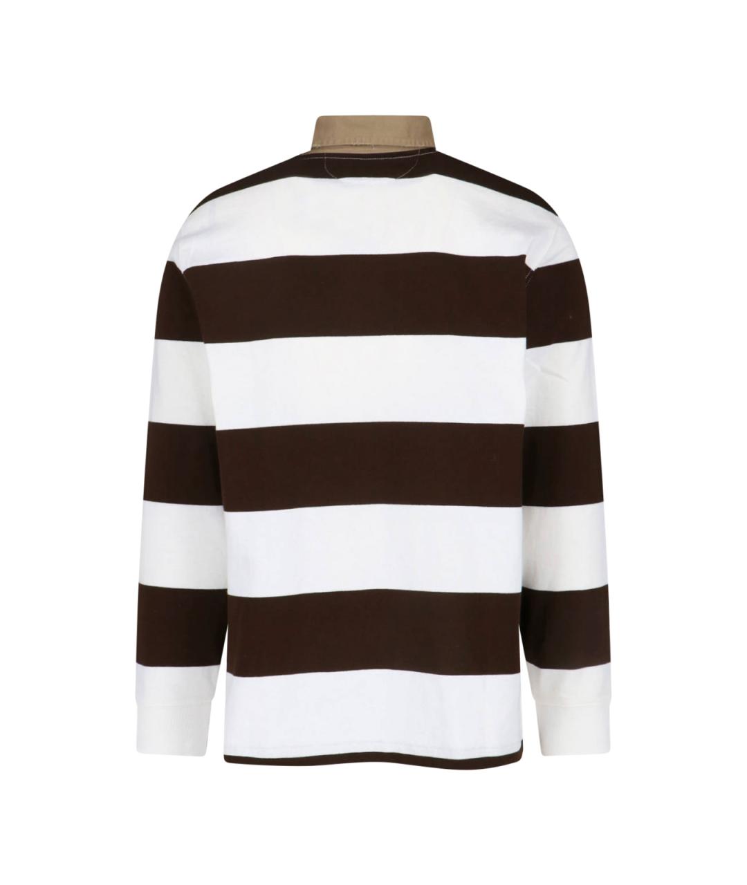 POLO RALPH LAUREN Коричневое хлопковое поло с длинным рукавом, фото 2