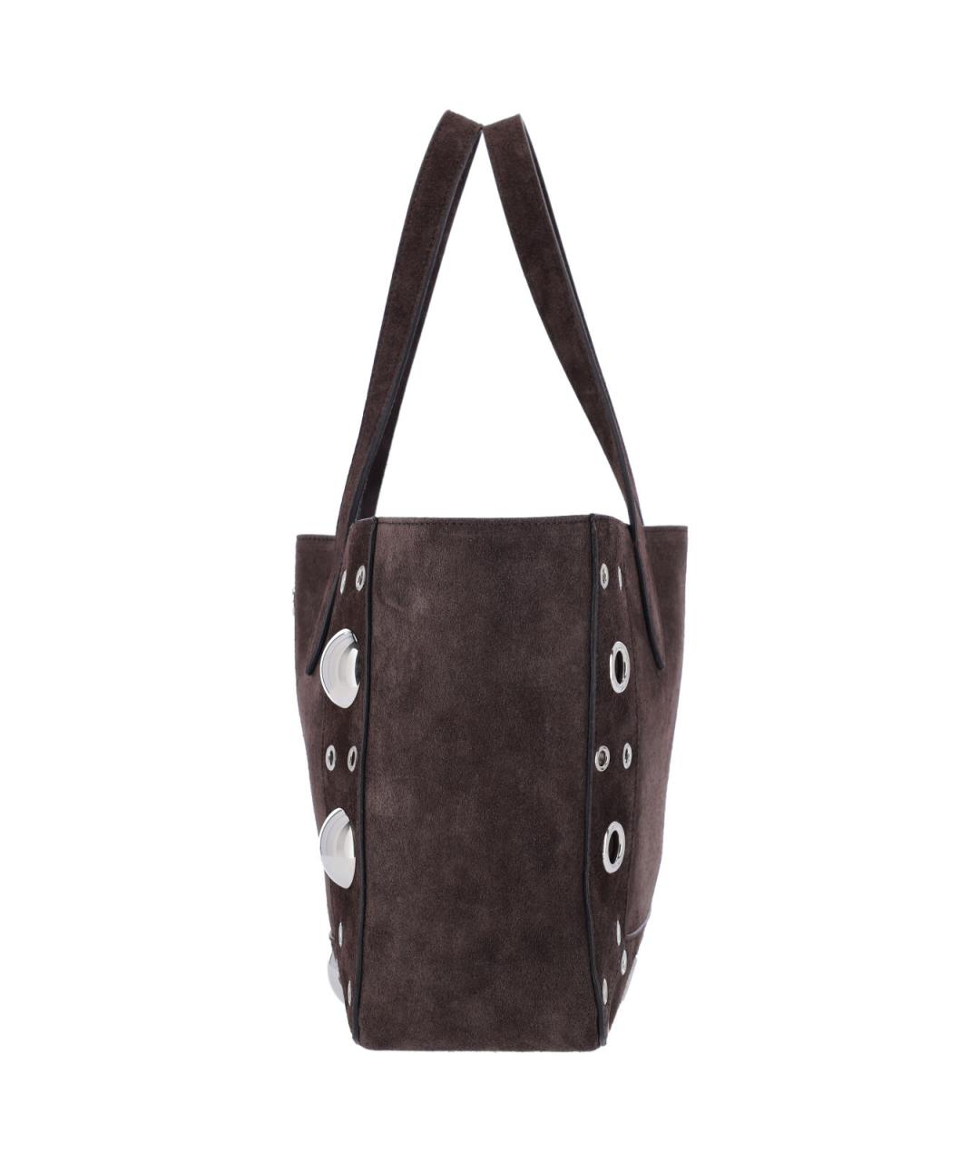 VALENTINO Коричневая замшевая сумка тоут, фото 5