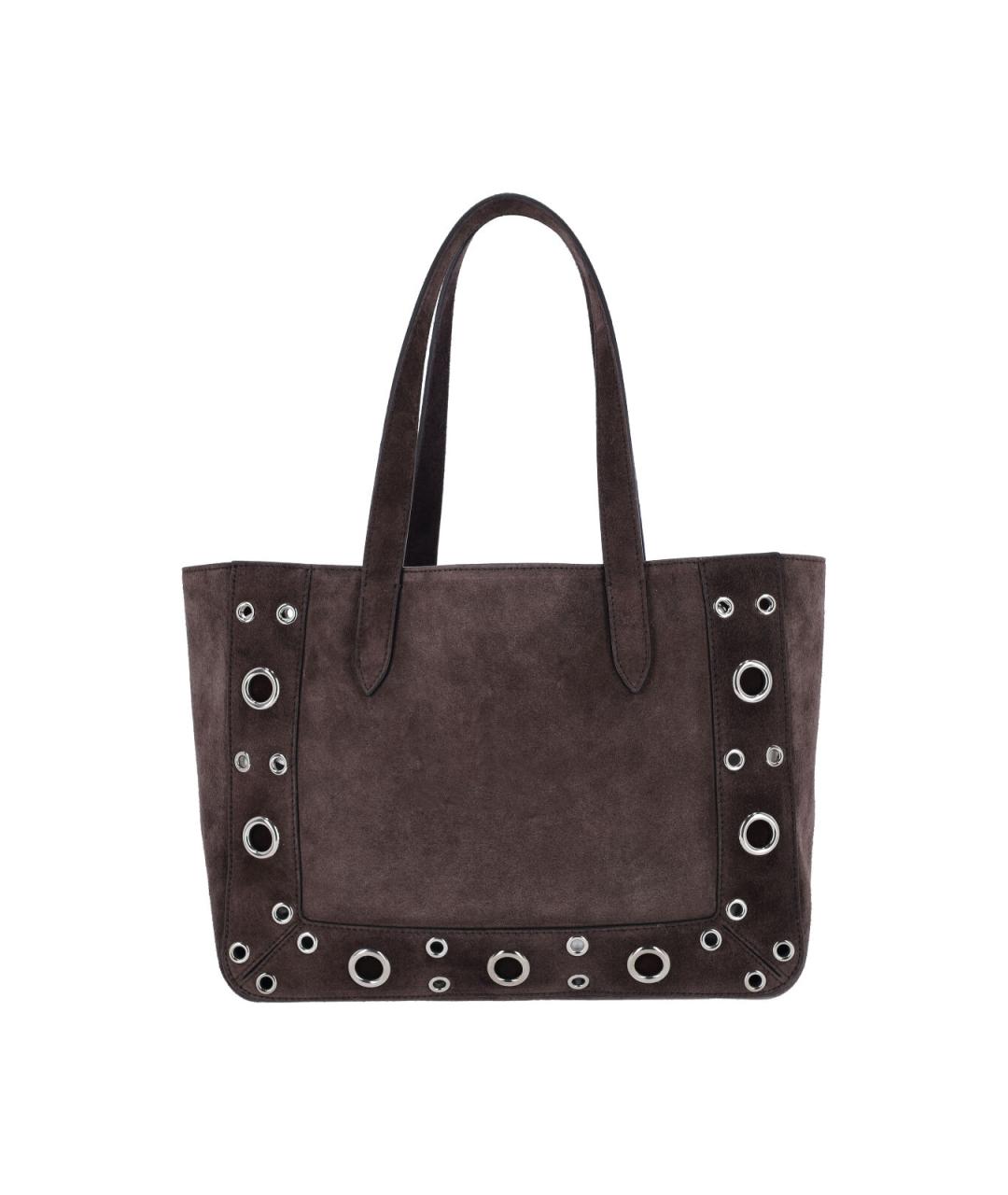 VALENTINO Коричневая замшевая сумка тоут, фото 3