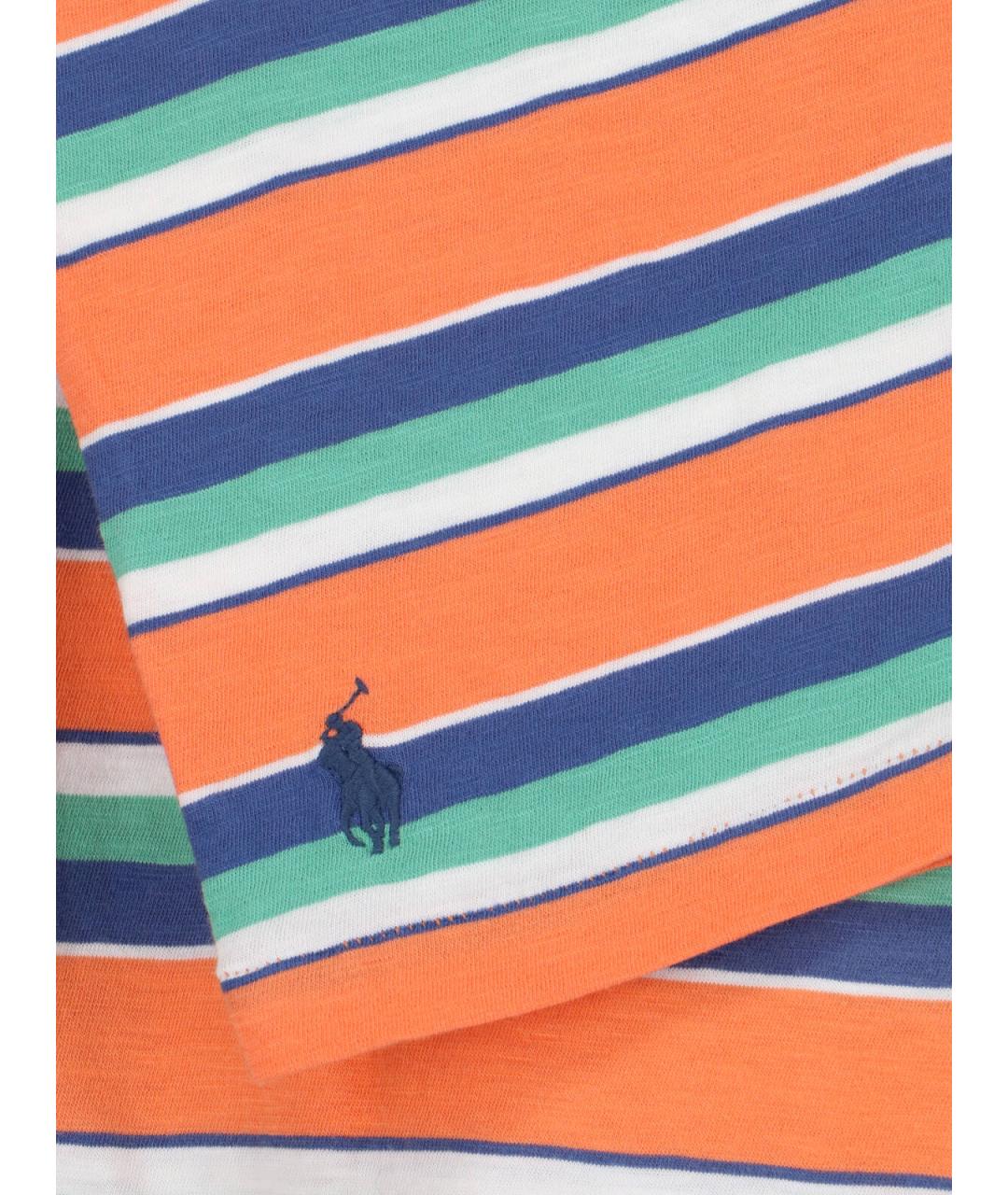 POLO RALPH LAUREN Оранжевая хлопковая футболка, фото 3