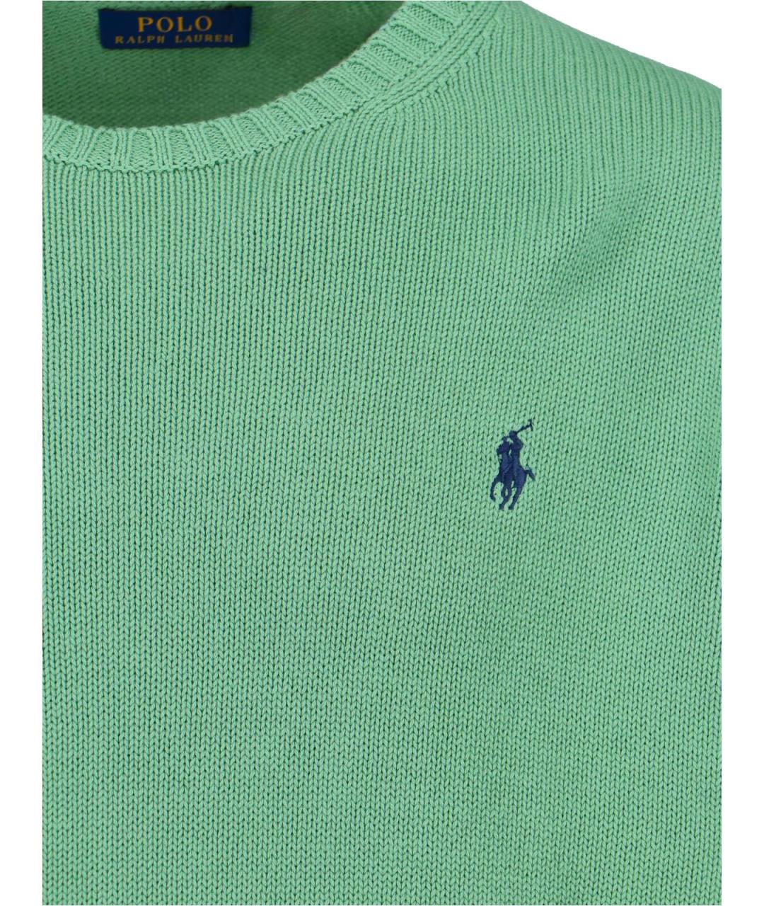 POLO RALPH LAUREN Зеленый хлопковый джемпер / свитер, фото 3