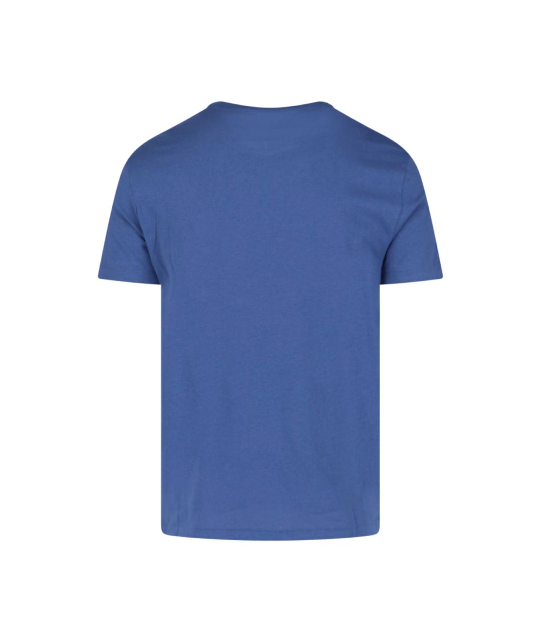POLO RALPH LAUREN Синяя хлопковая футболка, фото 2