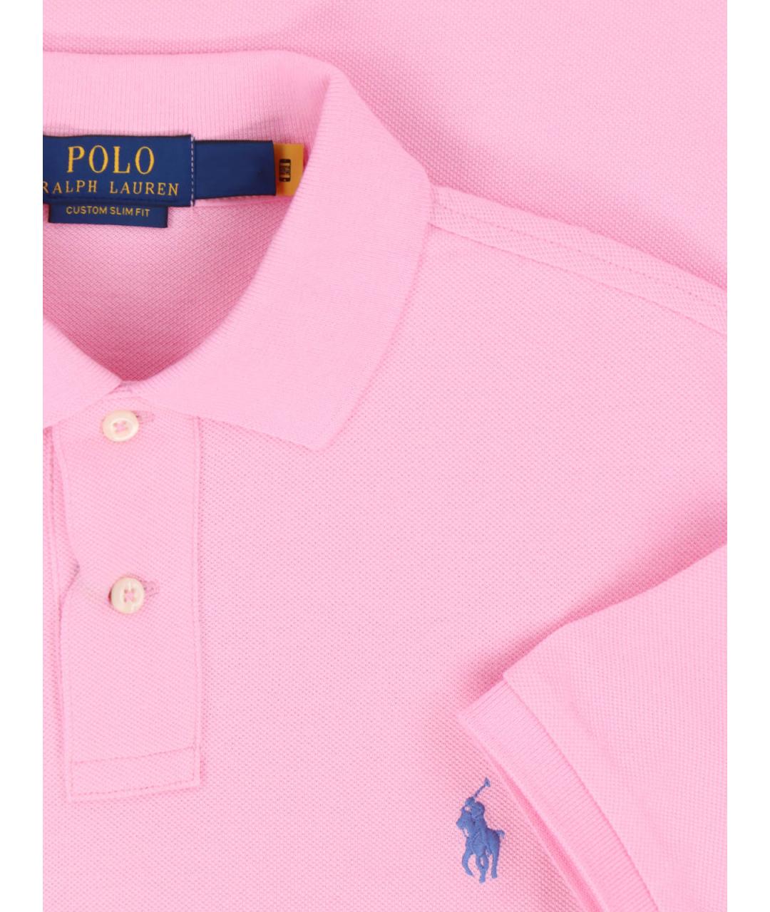 POLO RALPH LAUREN Розовое хлопковое поло с коротким рукавом, фото 3