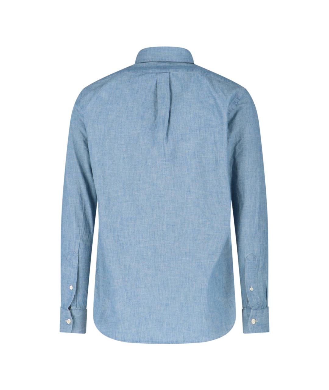 POLO RALPH LAUREN Синяя хлопковая кэжуал рубашка, фото 2