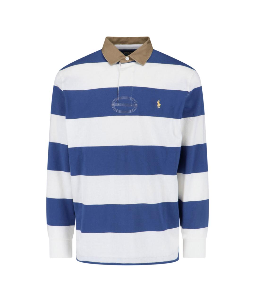 POLO RALPH LAUREN Синее поло с длинным рукавом, фото 1