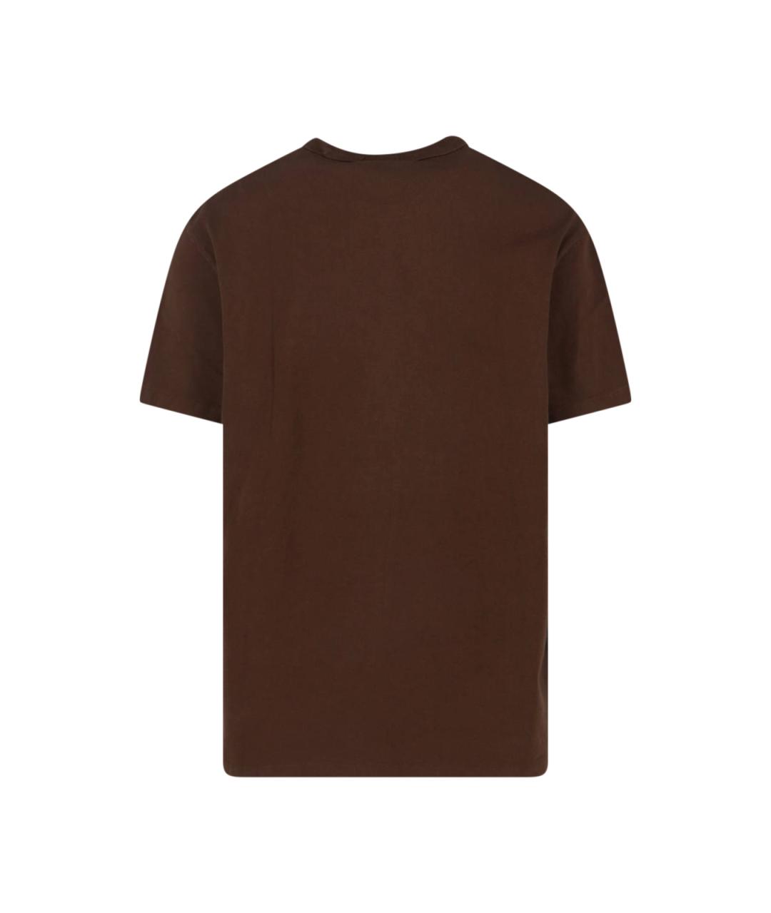 POLO RALPH LAUREN Коричневая хлопковая футболка, фото 2