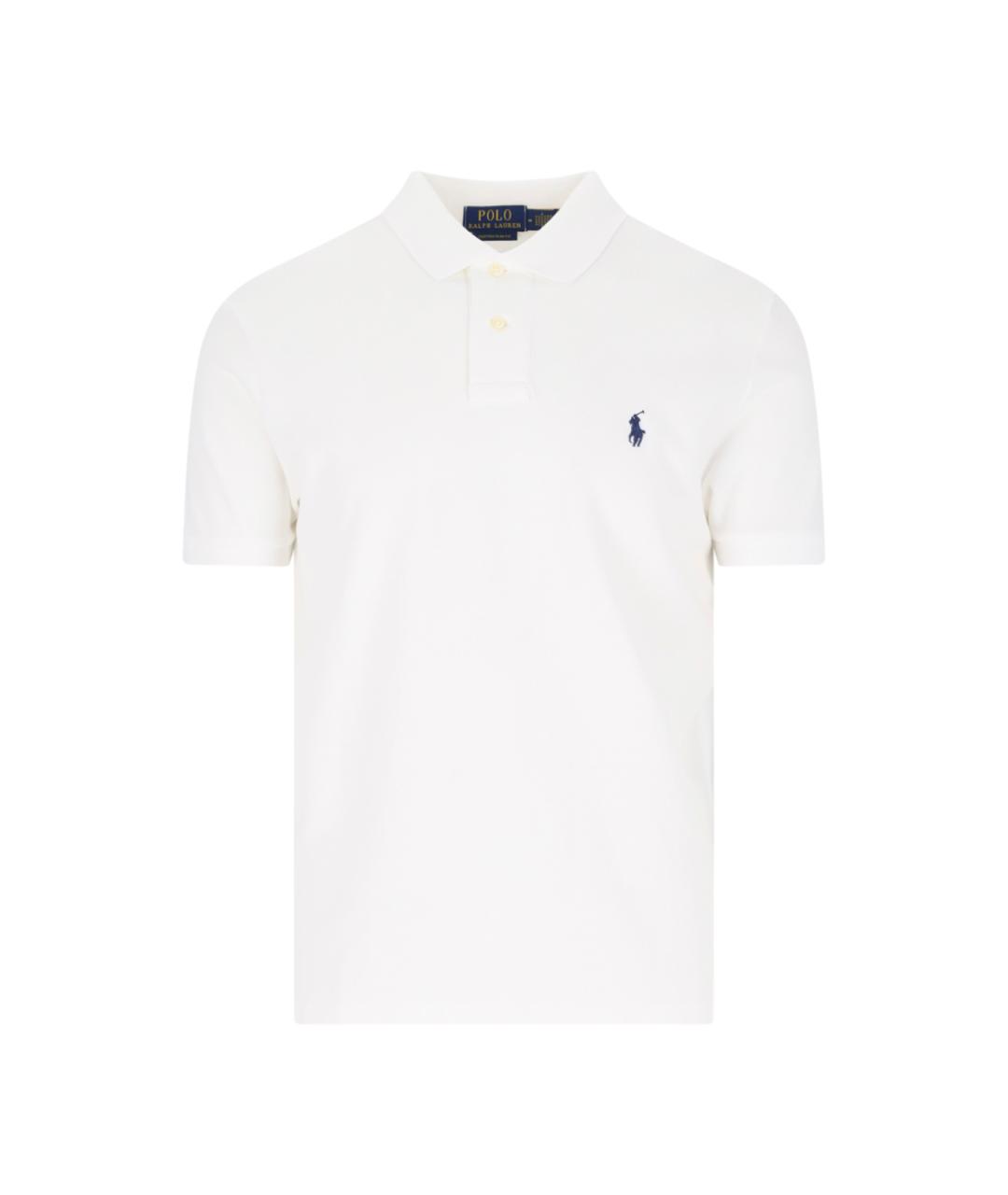 POLO RALPH LAUREN Белое хлопковое поло с коротким рукавом, фото 1