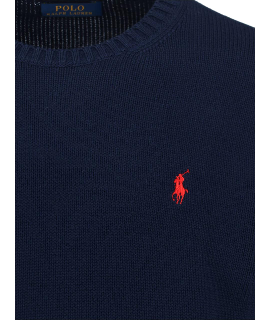 POLO RALPH LAUREN Синий хлопковый джемпер / свитер, фото 3