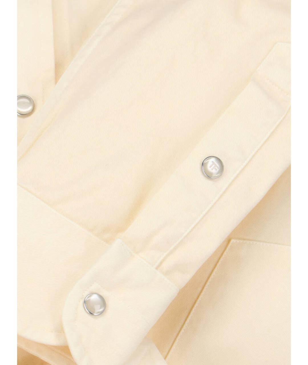 TOM FORD Бежевая хлопковая кэжуал рубашка, фото 5